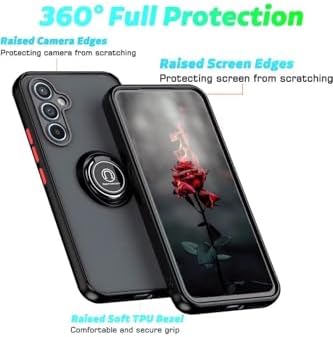- Galaxy A17 ile uyumlu Kılıf Mat Parmak İzi Yapmaz Renkli Tuşlu Korumalı 360 Yüzüklü Standlı Military