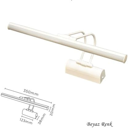 Ayna Üstü Led Banyo Aplik Duvar Ayna Resim Tablo 6w Gün Işığı Led Banyo Apliği Flüt Led Aplik (Beyaz)