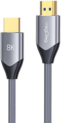 8K 60Hz 4K 120Hz 48 Gbps HDR ARC HDCP Örgülü HDMI 2.1 Kablo 1 Metre