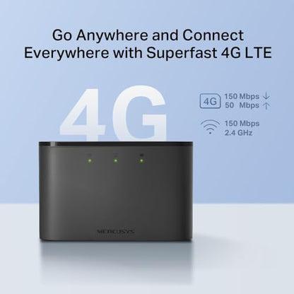 MT110, 4G Taşınabilir Mobil Modem, 150Mbps ye kadar İnternet Hızı, 10 Cihaza Kadar Bağlantı, 2200 mAh Batarya, Kurulum Gerektirmez, Mobil Uygulama Desteği