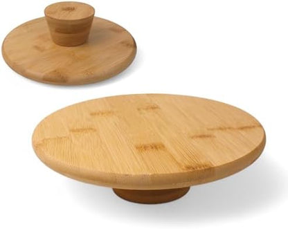 Ayaklı Yüksek Bambu Sunum Tabağı | Yükseltici Ayaklı Bambu Sunum Tepsisi – Doğal, Şık ve Dayanıklı (20cm*20cm*6cm)