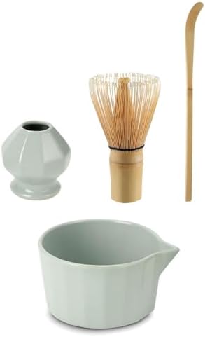4lü Matcha Set Kase Kaşık Whisk Tutucu Bambu Whisk Çırpıcı ve Bambu Kaşık mt248