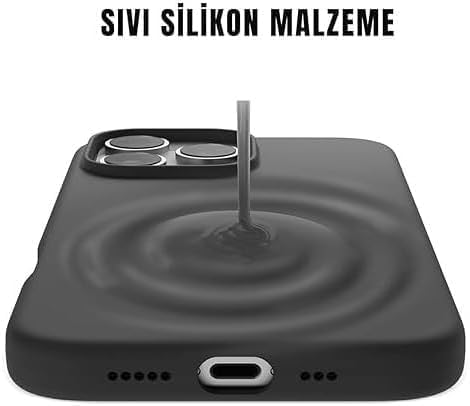 iPhone 12 ve 12 Pro ile Uyumlu Lansman Silikon Kılıf, Kamera Korumalı Kadife İç Astarlı Esnek ve Darbe Emici Mat Siyah Kapak