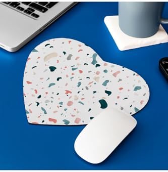 Suluboya Efektli Şık Tasarım Kalp Mouse Pad 22 cm x 19 cm
