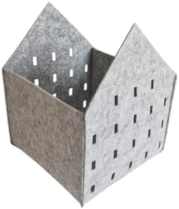 Dekoratif Keçe Saksı ve Organizer Sepet – Gri, 20x20x25 cm, 3 mm Kalınlıkta Çok Amaçlı Keçe Saklama Kutusu (1 adet)