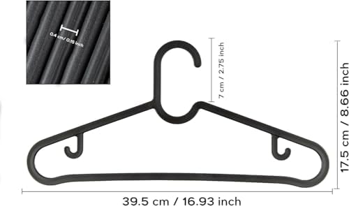 Jouis Askı Dolap İçi Elbise Askısı,Pantolon,Gömlek,Ceket,Etek Askısı,Gardrop İçin Slim Plastik Askı (20 Adet)