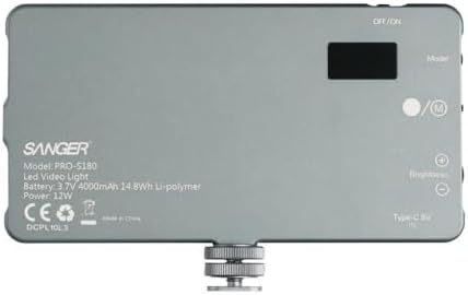 Sanger PRO-S180 V2 Bi-Color LED Video Işığı, 5500K, YouTuber ve Kamera için Sürekli Işık