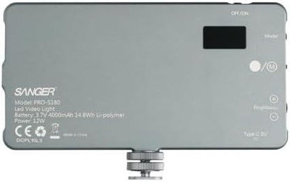Sanger PRO-S180 V2 Bi-Color LED Video Işığı, 5500K, YouTuber ve Kamera için Sürekli Işık