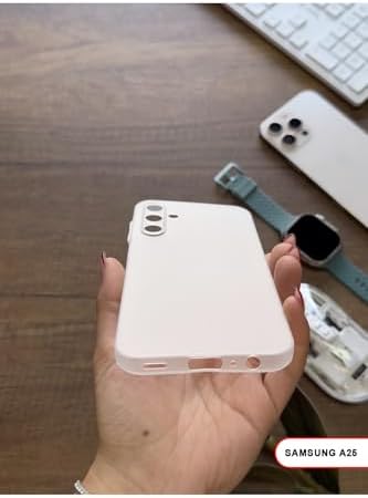 Süper İnce Mat Ultra Thin Silikon Kılıf Beyaz Galaxy A25 ile uyumlu