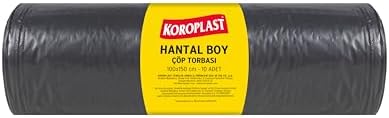 Endüstriyel Hantal Boy Siyah Çöp Poşeti 10'lu 100x150 cm, Yırtılmaz & Sızdırmaz, Çift Katlı, Geri Dönüştürülebilir Çöp Torbası, Fabrika, Depo, İnşaat, Otel, Restoran, Hastane, Atölye