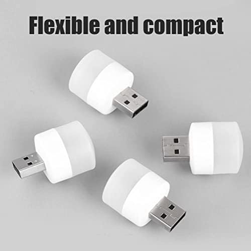 Mini USB LED Işık, 1W Enerji Tasarruflu, Gece Aydınlatma, Rehber Gece Lambası, Kitap Okuma Lambası Işığı, Küçük Yuvarlak Işıklar (6 ADET)