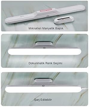 Martı Cabınet Şarjlı Kolay Taşınabilir Mıknatıslı Led Işık Kablosuz Kademeli 3 Renk Aplik
