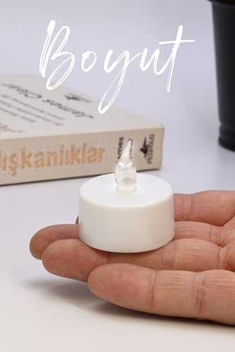 24 Adet Led Mum Tealight Mini Dumansız Pilli Alevli Dekoratif Yapay Mum Işıldak Beyaz 1036-2
