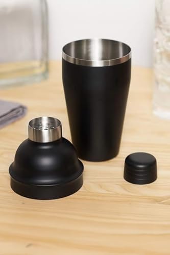 Mat Siyah Çelik 700 ml Shaker Kokteyl Hazırlama Kabı Bardağı cin343sy