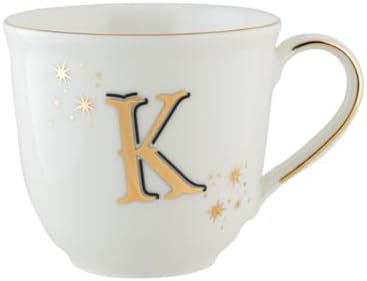 Chique Harfli K Porselen Kupa Altın Detaylı Renkli 300ml