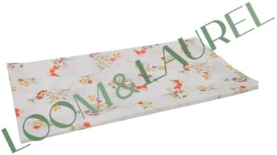 LOOM & LAUREL Baskılı Yıkanabilir Masa Örtüsü Mutfak Bahçe Piknik Masa Örtüsü Kırmızı Ağırlıklı Çiçek Desenli (140x140)