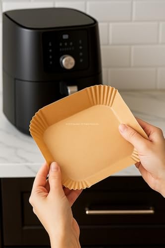 Airfryer Pişirme Kağıdı, Fritöz Yağlı Kağıdı, Yanmaz Kağıt 50 Adet (Kare)