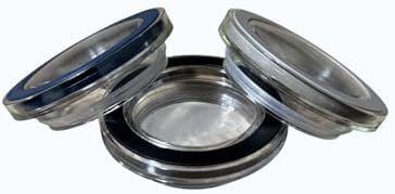 Jarkin Baharatlık Seti, Cam Kavanoz, Contalı Hava Almaz Kapak ve Kaşık Dahil, 3'lü Set, Siyah/Mavi/Bej Renk Seçenekleri (Siyah)