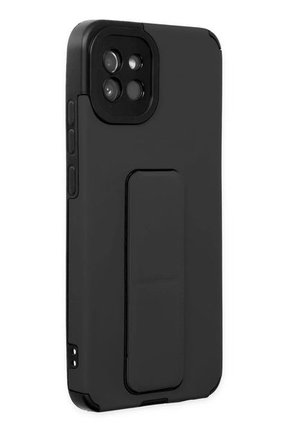 Samsung Galaxy A03 Kılıf Mega Standlı Silikon - Siyah