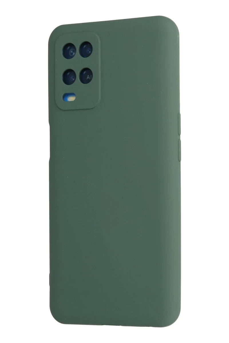 Oppo A54 4G Kılıf Nano içi Kadife Silikon - Koyu Yeşil