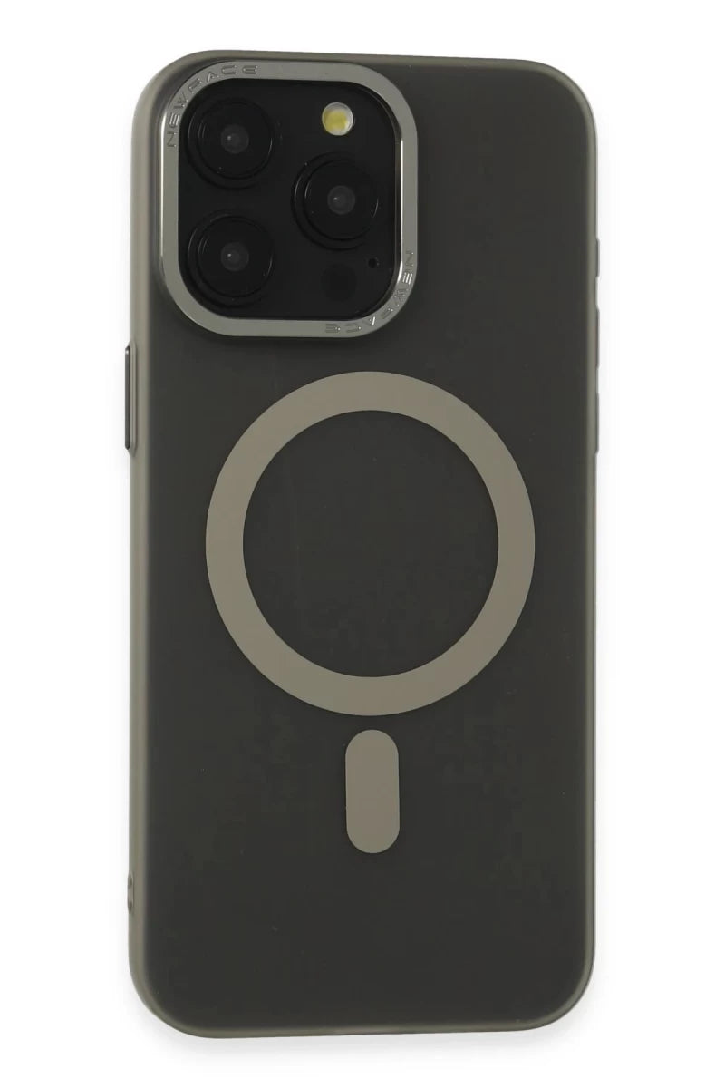 Apple iPhone 15 Pro Kılıf Lodos Magneticsafe Mat Kapak - Titan Gri