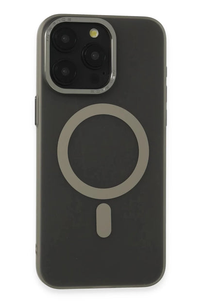 Apple iPhone 15 Pro Kılıf Lodos Magneticsafe Mat Kapak - Titan Gri
