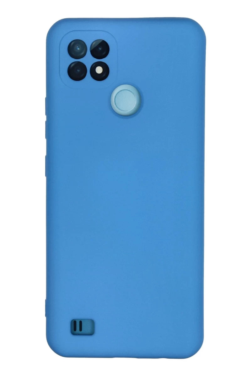 Realme C21 Kılıf Nano içi Kadife Silikon - Mavi
