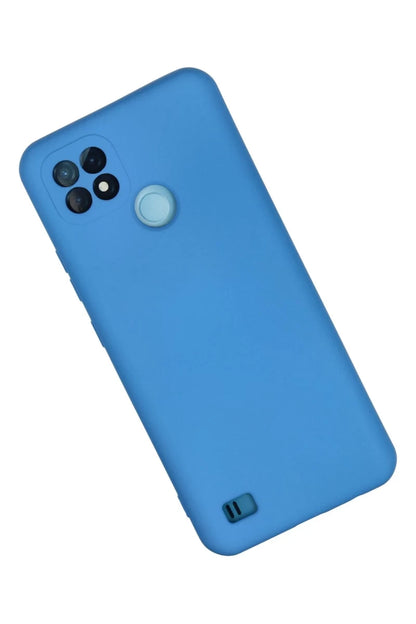 Realme C21 Kılıf Nano içi Kadife Silikon - Mavi