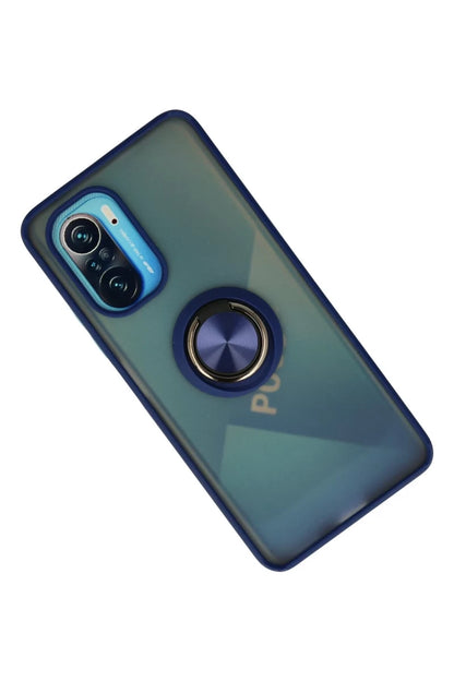 Xiaomi Redmi K40 Kılıf Montreal Yüzüklü Silikon Kapak - Lacivert