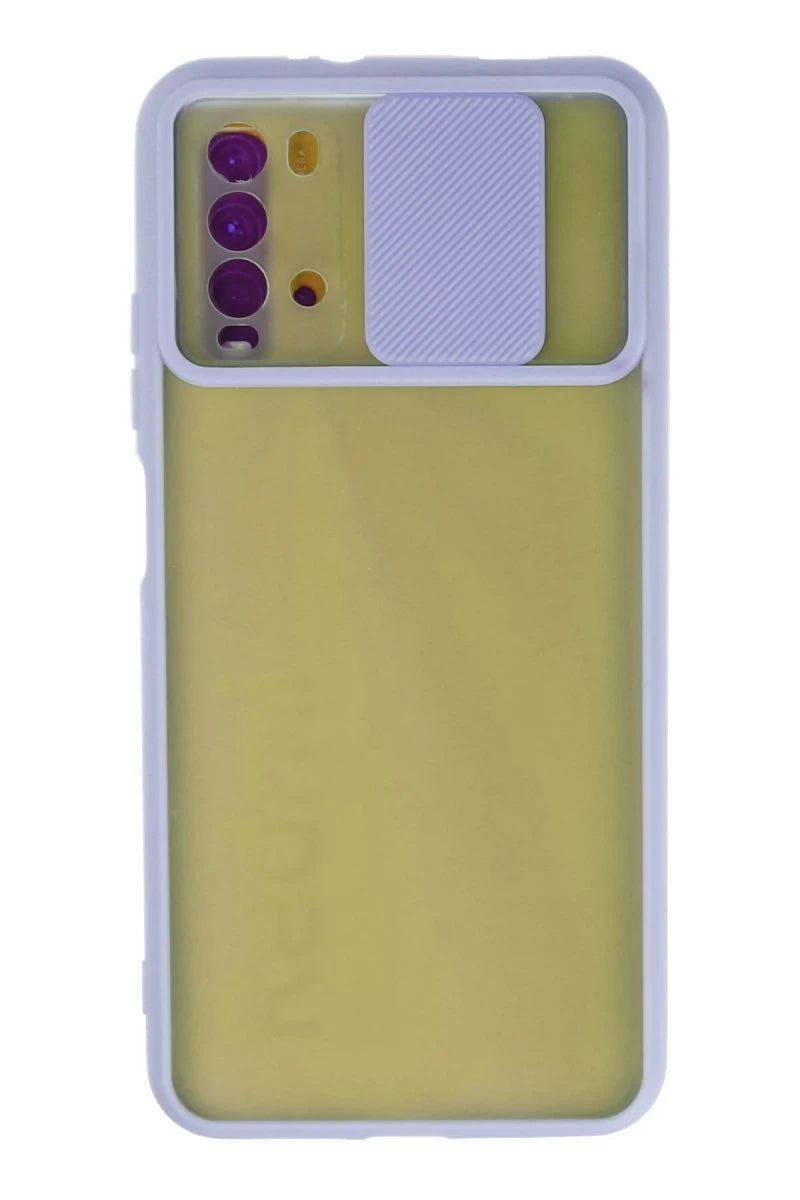 Xiaomi Redmi 9T Kılıf Palm Buzlu Kamera Sürgülü Silikon - Lila