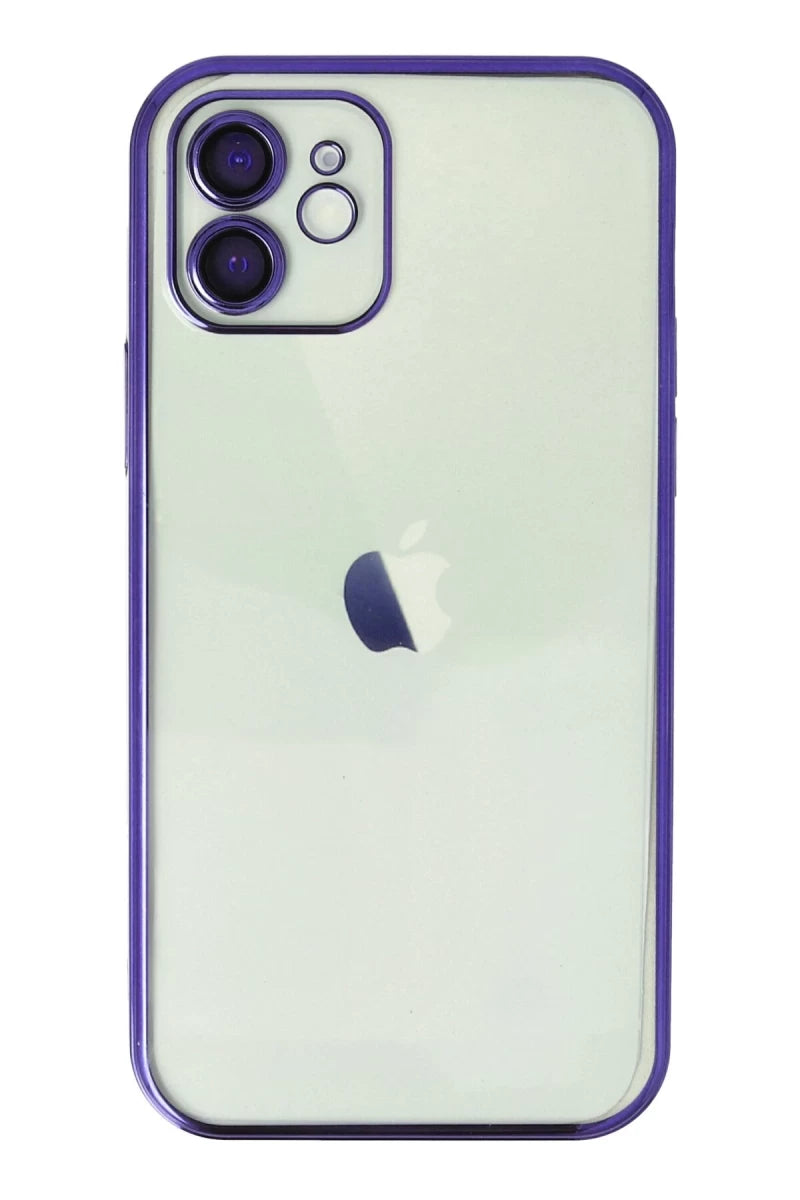 Apple iPhone 12 Kılıf Razer Lensli Silikon - Mor