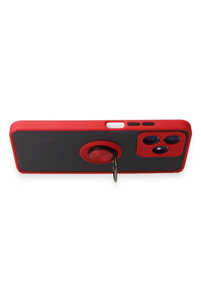 Realme C53 Kılıf Montreal Yüzüklü Silikon Kapak - Kırmızı