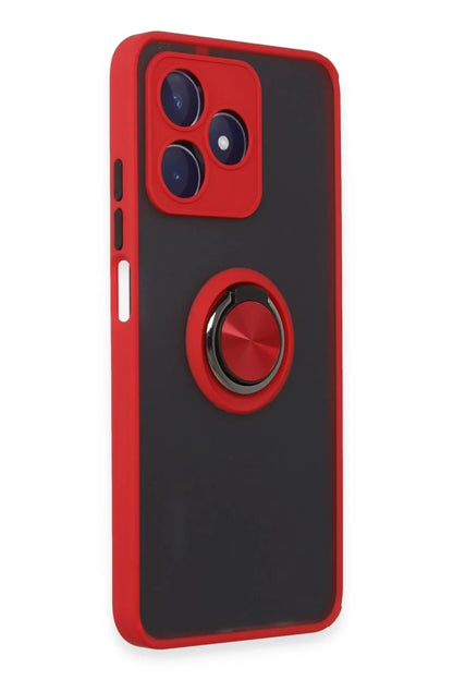 Realme C53 Kılıf Montreal Yüzüklü Silikon Kapak - Kırmızı