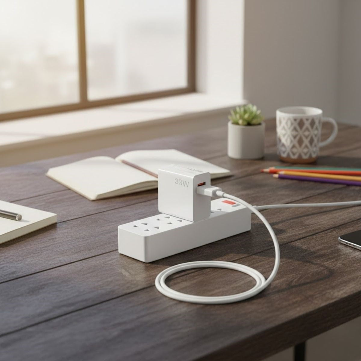 33W Hızlı Şarj Adaptörü – Type-C Kablolu, USB Çıkışlı, Akıllı Şarj Destekli Duvar Tipi Şarj Cihazı (5643)