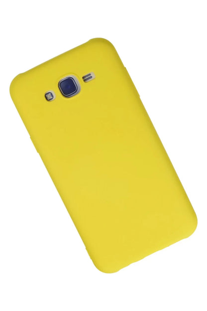 Samsung Galaxy J7 Kılıf Nano içi Kadife Silikon - Sarı