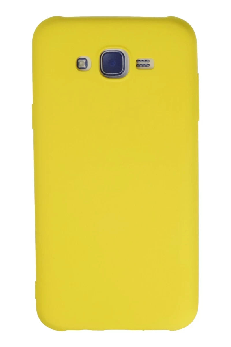 Samsung Galaxy J7 Kılıf Nano içi Kadife Silikon - Sarı