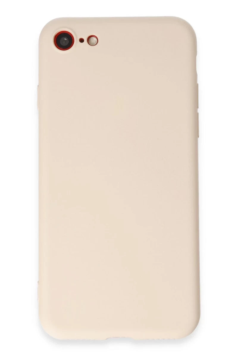 Apple iPhone 7 Kılıf First Silikon - Krem