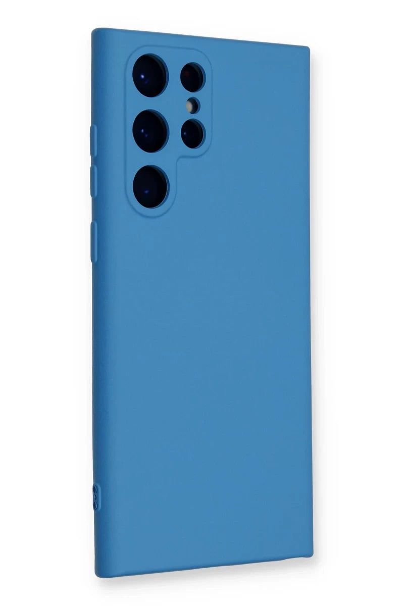 Samsung Galaxy S23 Ultra Kılıf Nano içi Kadife Silikon - Mavi
