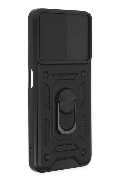 Xiaomi Poco M5 Kılıf Pars Lens Yüzüklü Silikon - Siyah