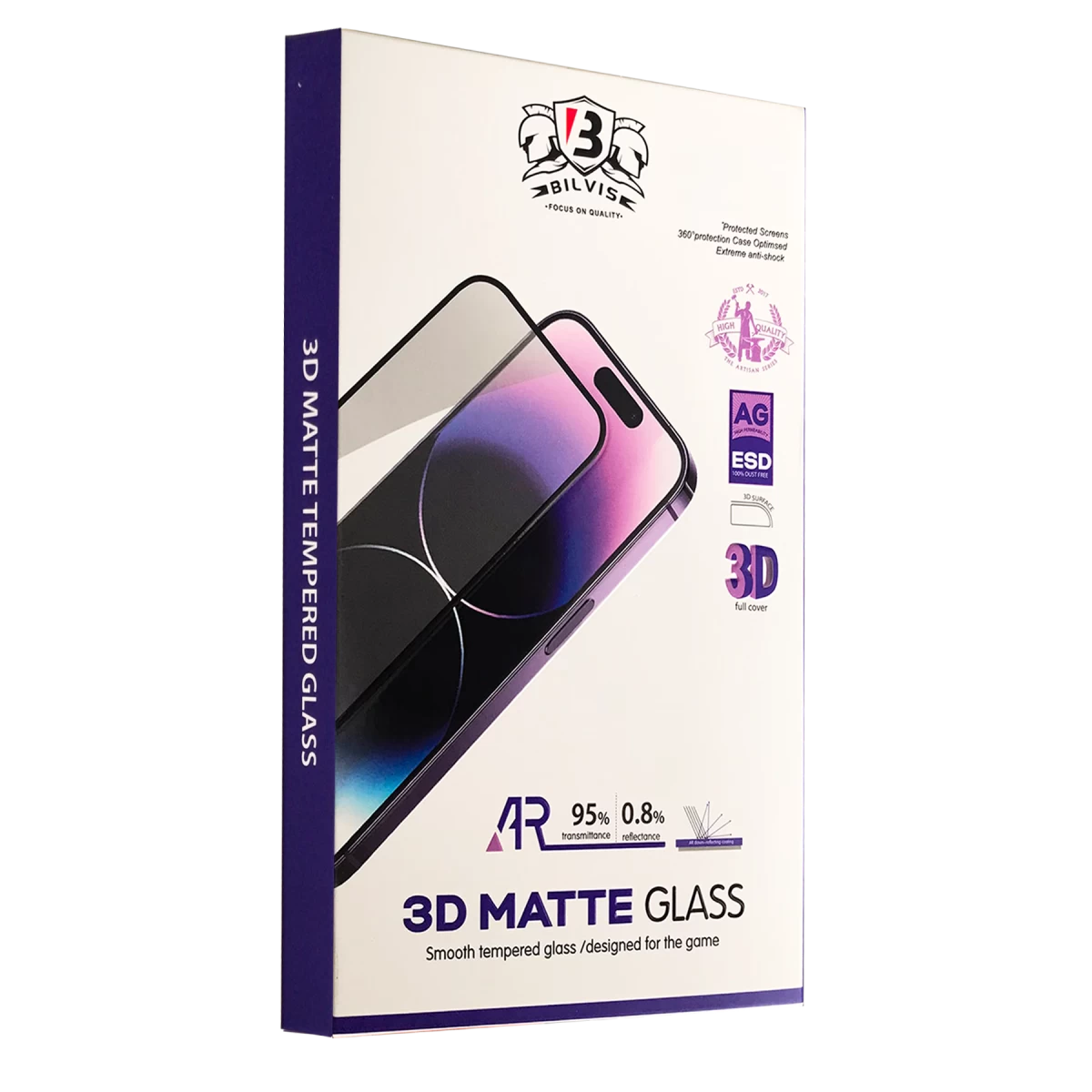 Apple iPhone 16 Pro Bilvis 3D Mat Cam Ekran Koruyucu