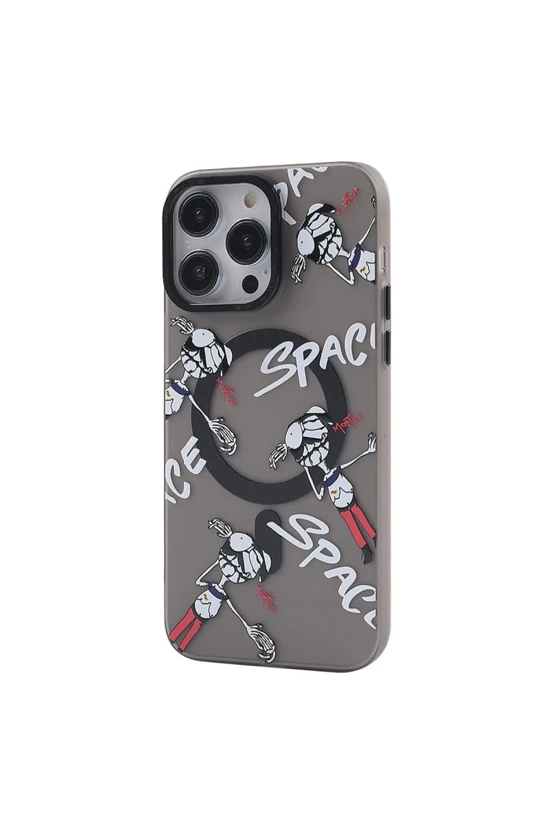 Apple iPhone 12 Pro Max Kılıf Apollo Magneticsafe Desenli Kapak - Apollo Siyah - 3