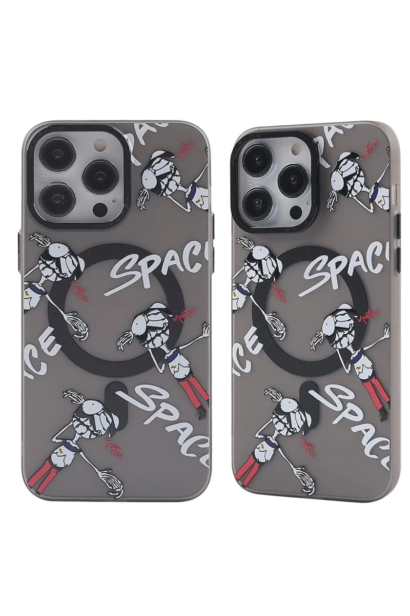 Apple iPhone 12 Pro Max Kılıf Apollo Magneticsafe Desenli Kapak - Apollo Siyah - 3