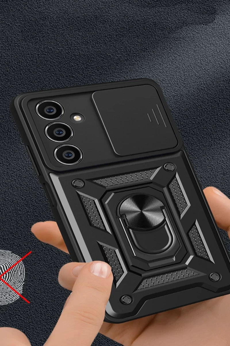 Samsung Galaxy A05 Kılıf Pars Lens Yüzüklü Silikon - Gümüş