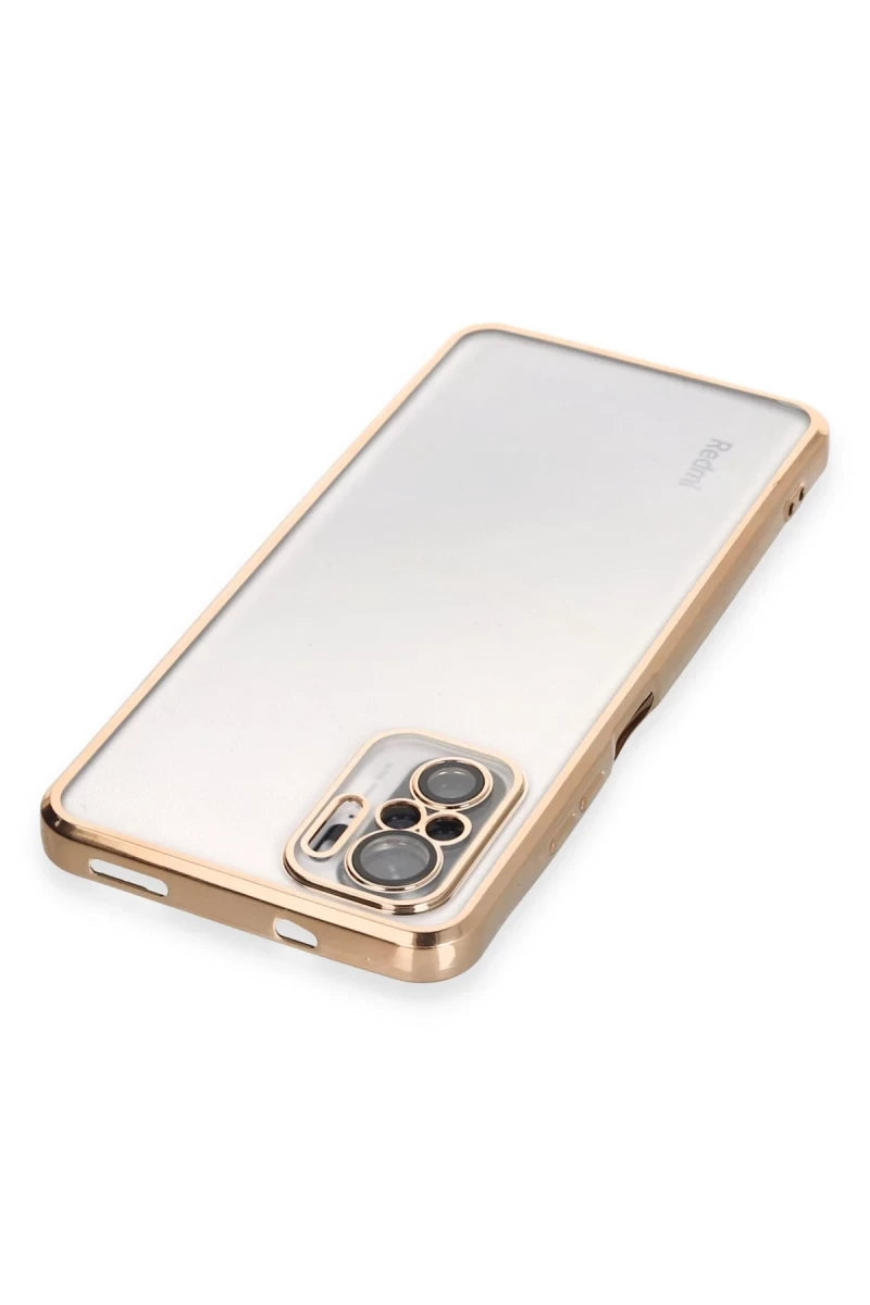 Xiaomi Redmi Note 10 Kılıf Razer Lensli Silikon - Gold