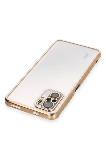 Xiaomi Redmi Note 10 Kılıf Razer Lensli Silikon - Gold