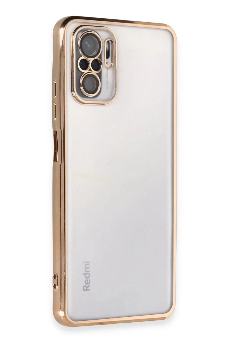 Xiaomi Redmi Note 10 Kılıf Razer Lensli Silikon - Gold