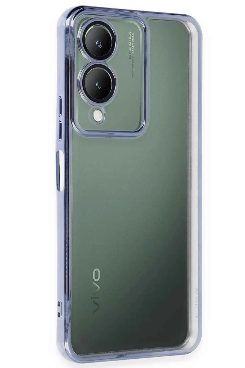 Vivo Y17S Kılıf Razer Lensli Silikon - Açık Mavi