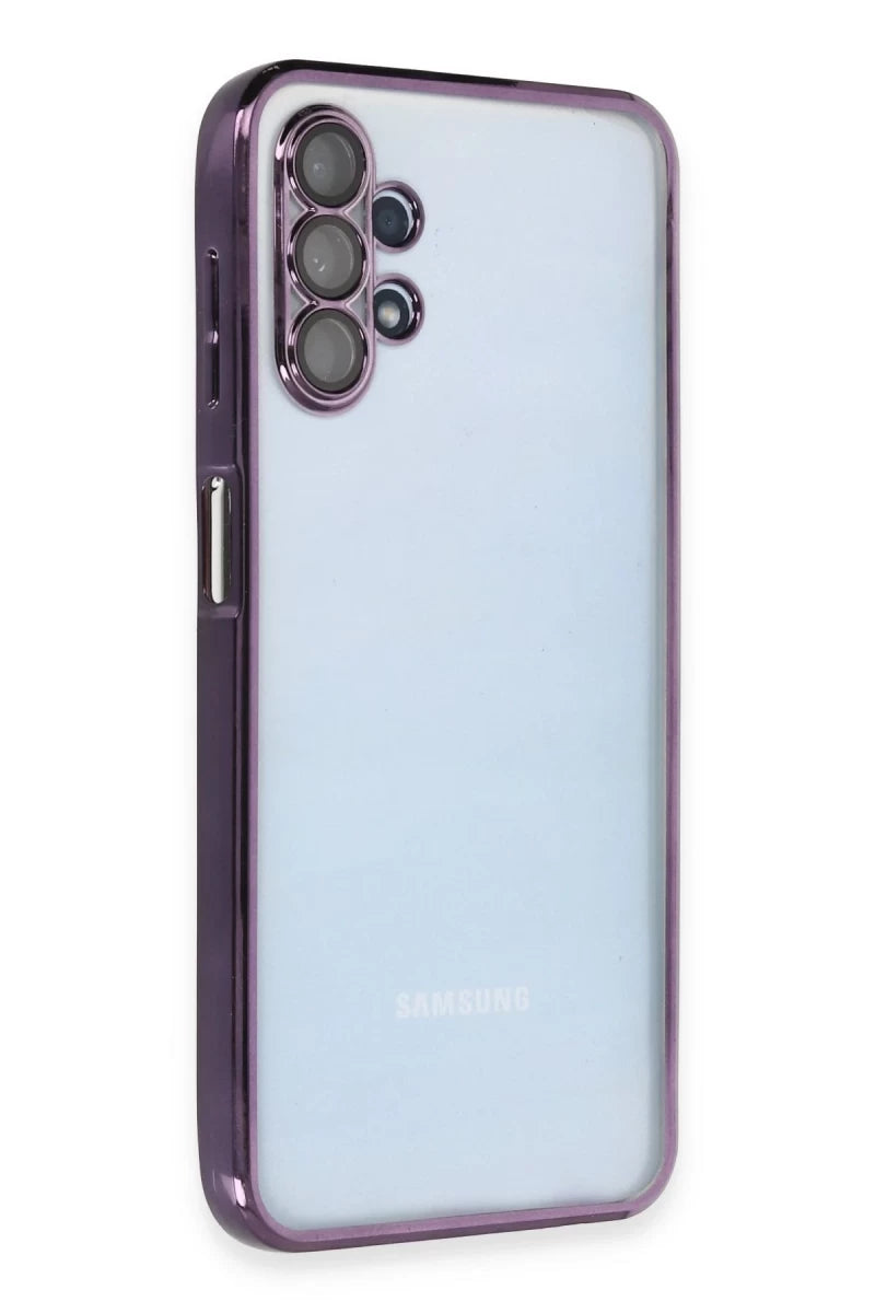 Samsung Galaxy A13 4G Kılıf Razer Lensli Silikon - Mor
