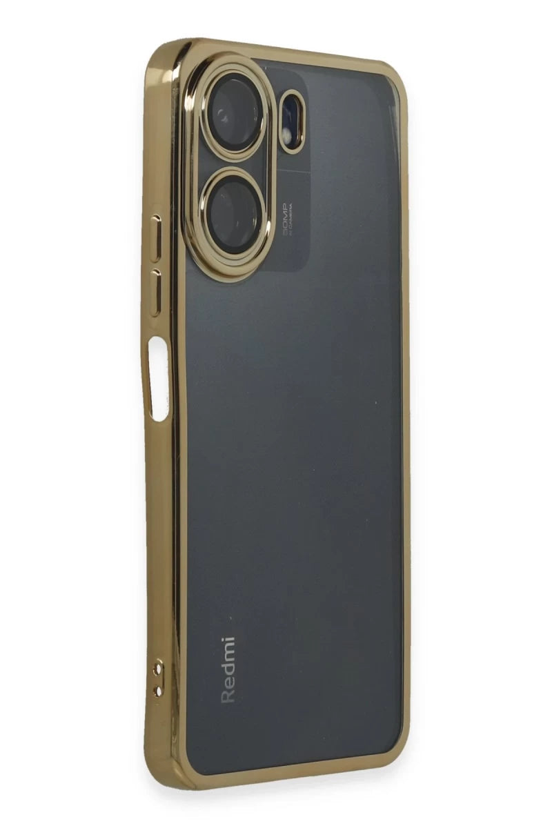 Xiaomi Redmi 13C Kılıf Razer Lensli Silikon - Gold