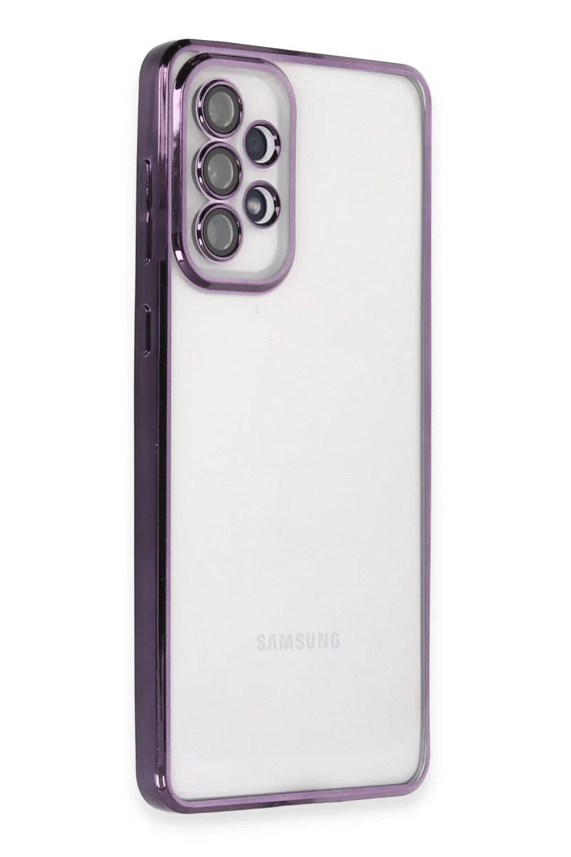 Samsung Galaxy A73 5G Kılıf Razer Lensli Silikon - Mor
